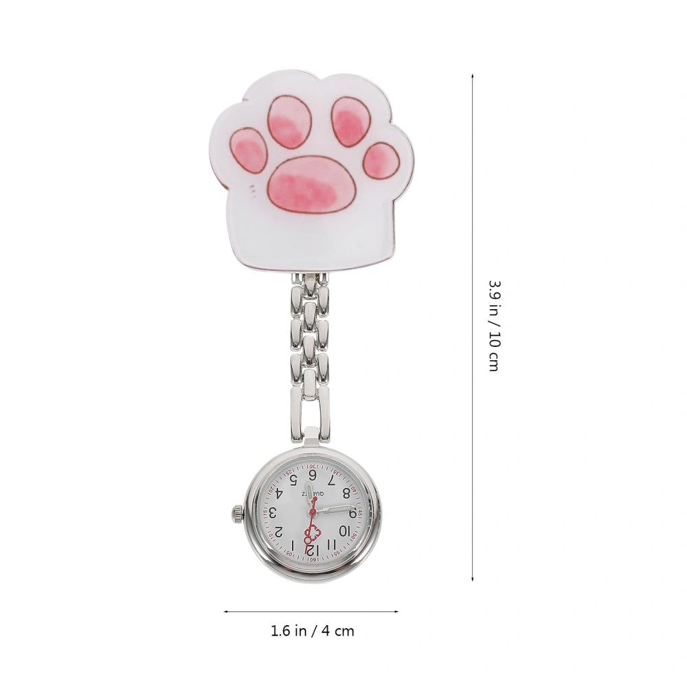 1 Set Delicate Cat Paw Pocket Watch Cat Paw Chest Watch Cartoon Pocket Watch