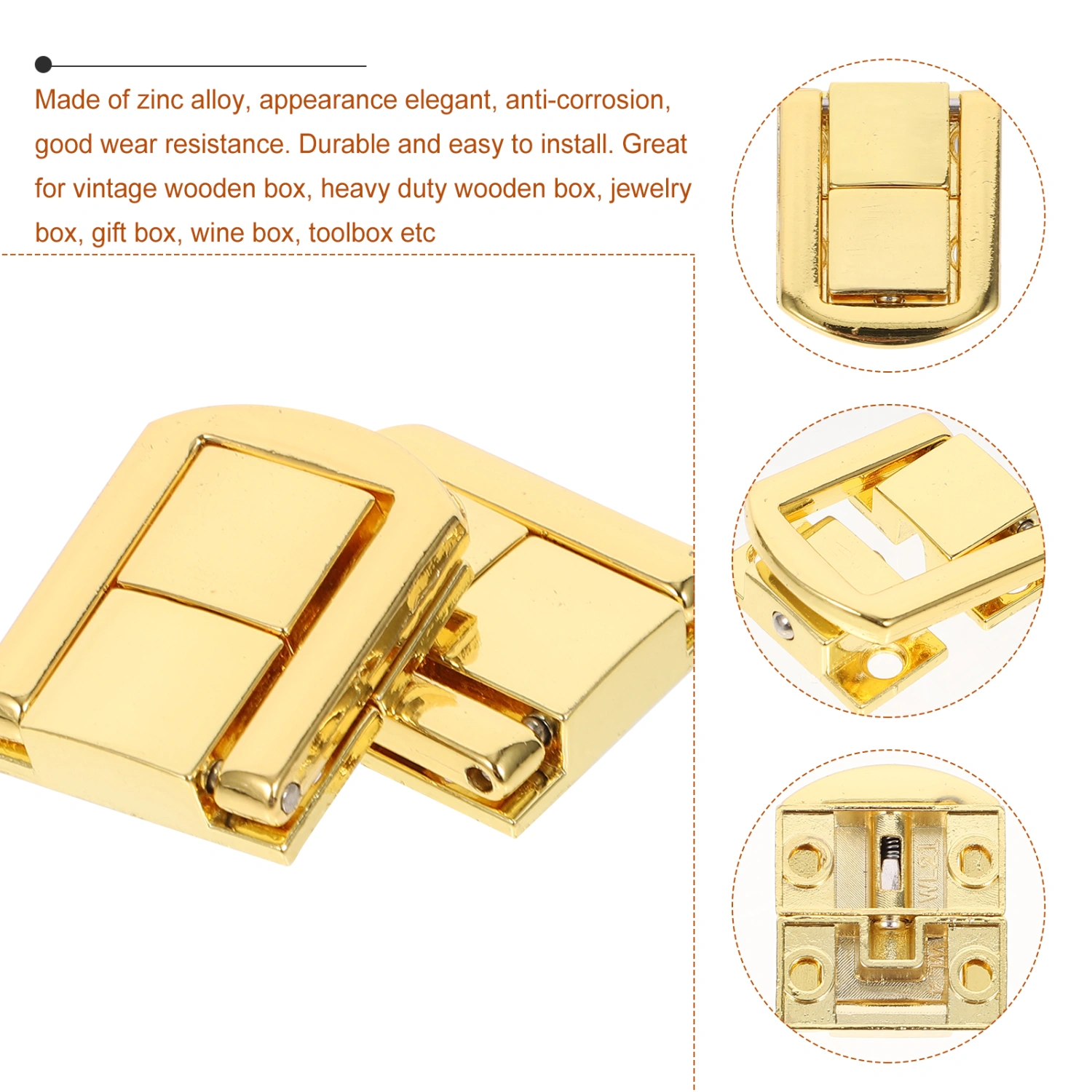 10pcs Toggle Lock Box Latch Catches Hasps for Suitcase Case Boxes Chests Trunk