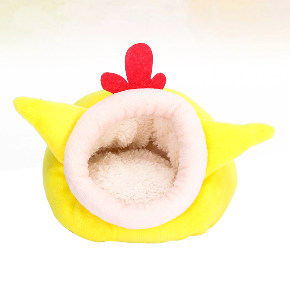 Hamster Cotton Nest Hedgehog Comfortable Sleep Bed Winter Warm Pet Nest Sleeping Bag Pet Supplies (Chick Style, Yellow)