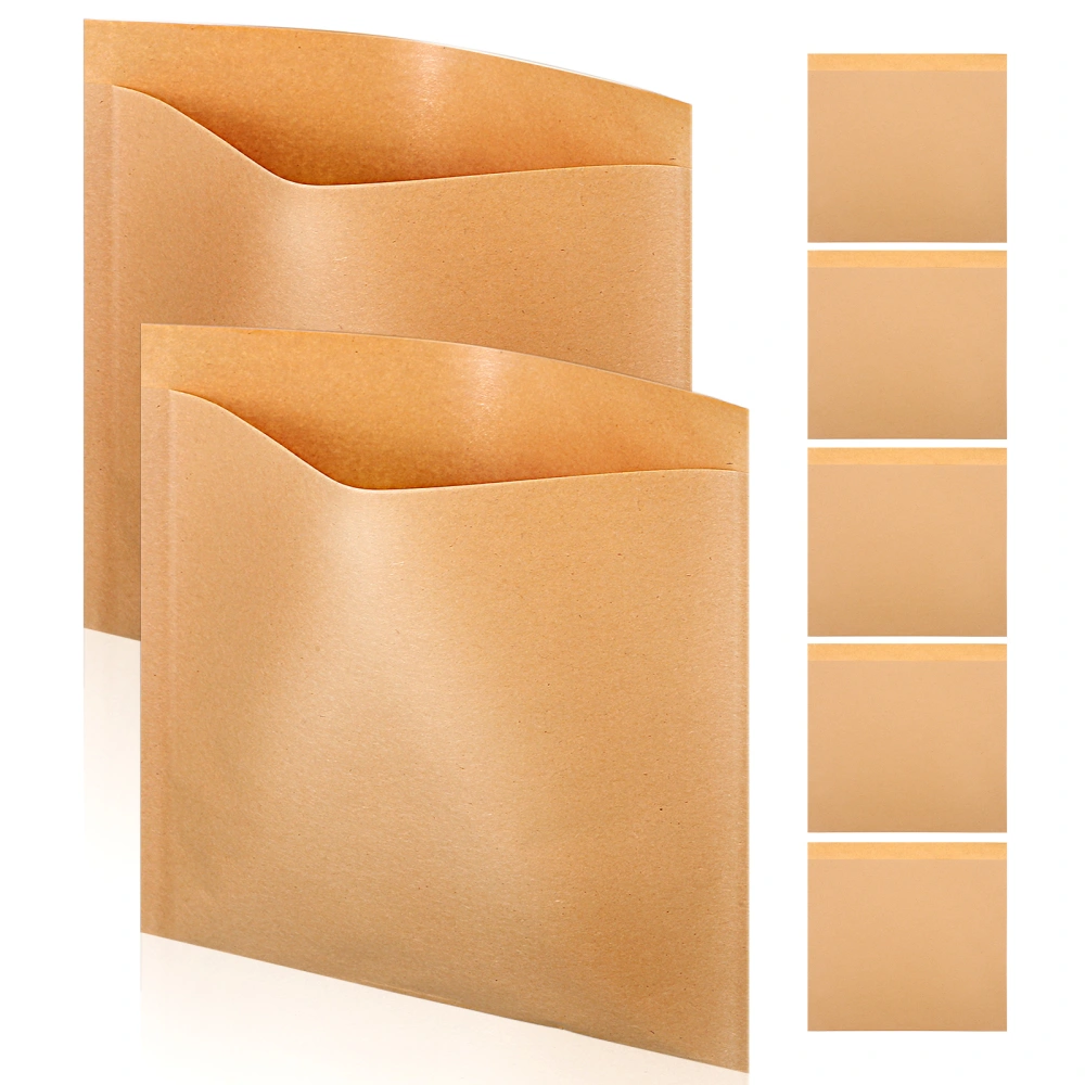 200pcs Grease-resistant Kraft Paper Food Bags Bakeries Sandwiches Treats Bags Candy Gift Pouches