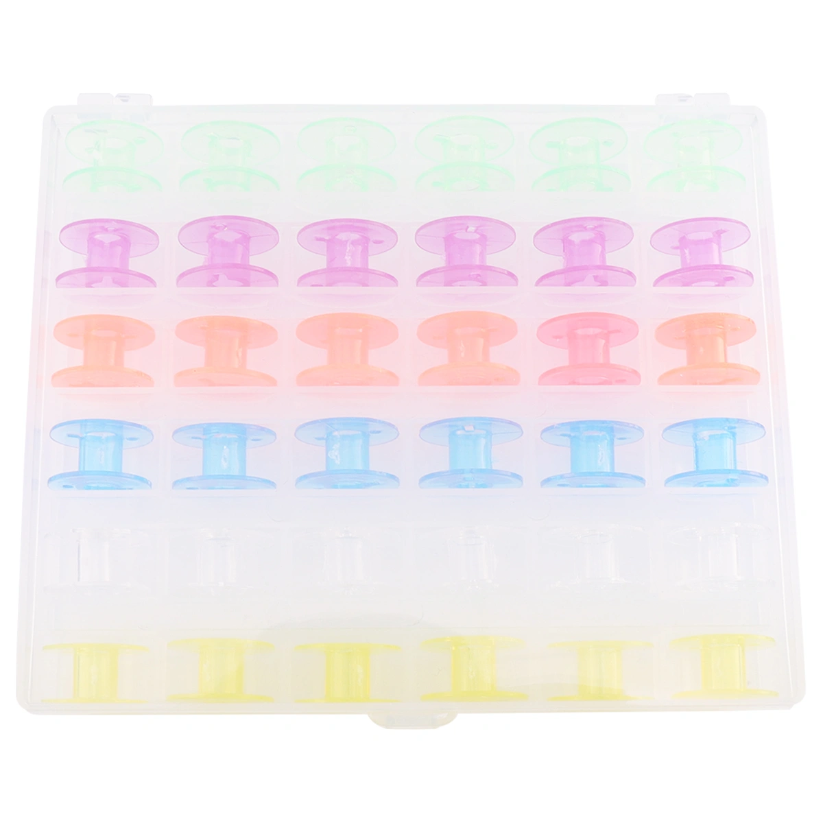 37pcs Bobbin Box Colorful Plastic Multifunctional Bobbin Box Home Sewing Thread Box with Bobbin Storage Case (Random Color Bobbin)