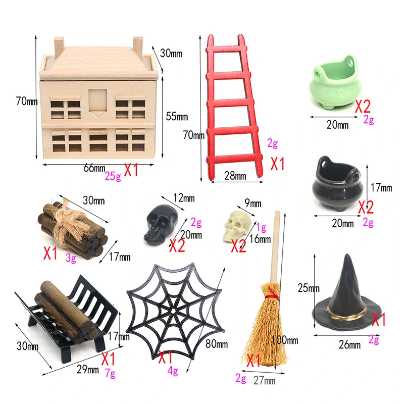 1 Set Miniatures Halloween Decor Landscape Props Tiny Halloween Adornments Landscape Charms