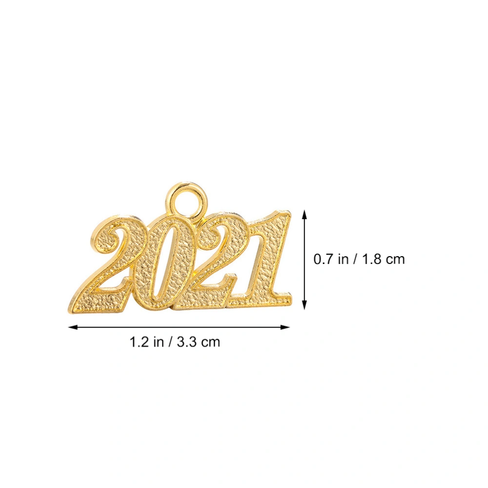 50pcs 2021 Alloy Pendants Tassel Pendants Doctor Tassel Decorations (Golden)