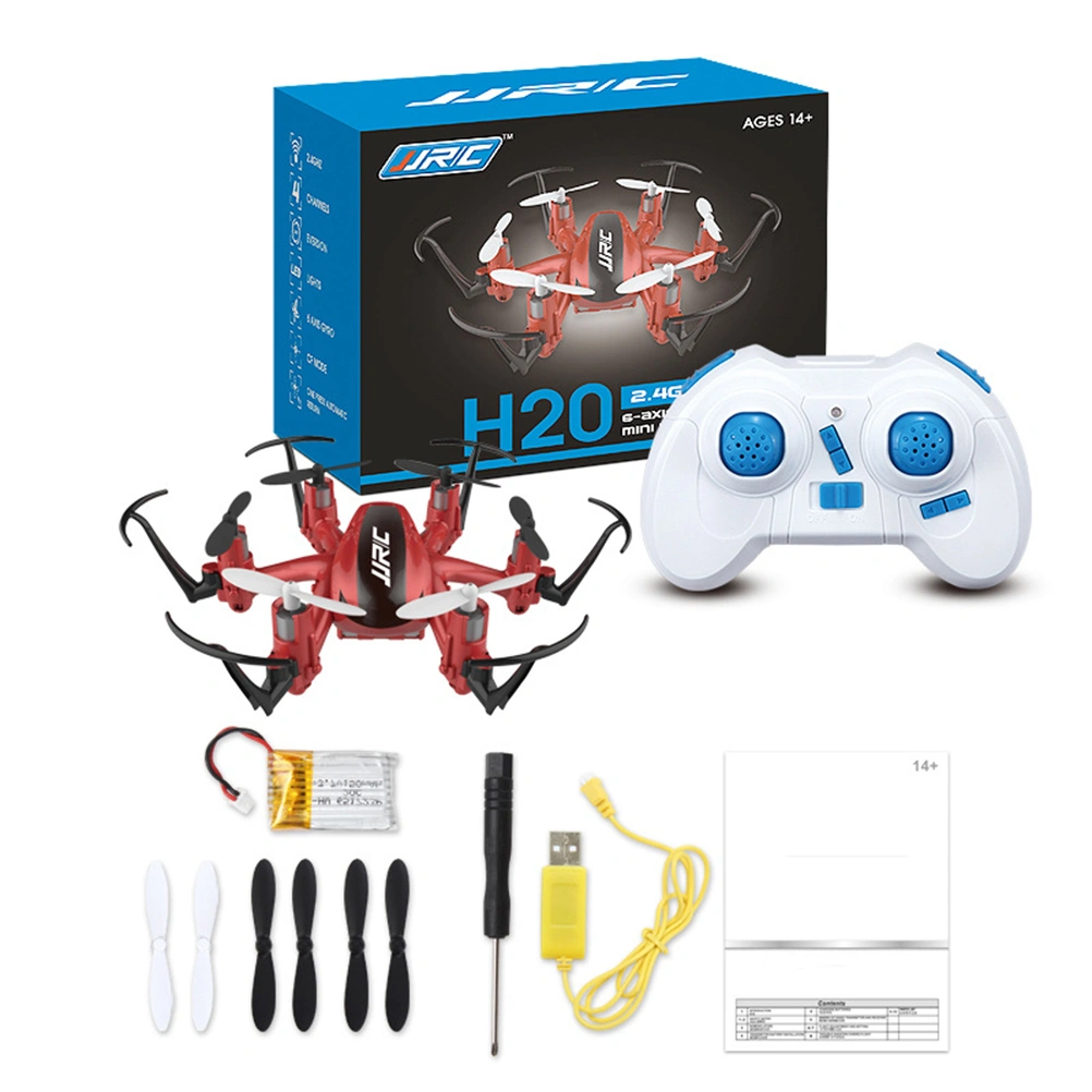 Mini RC Drone 2.4GHz 4CH 6 Axis Quadcopter Drop-resistant Drone Aircraft Headless Mode One Key Return (Red)