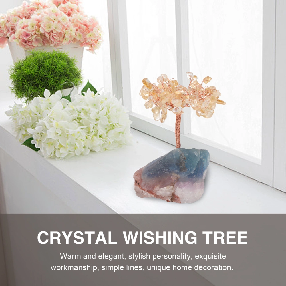 1Pc Crystal Wishing Tree Home Desktop Adornment Crystal Tree Decor for Home