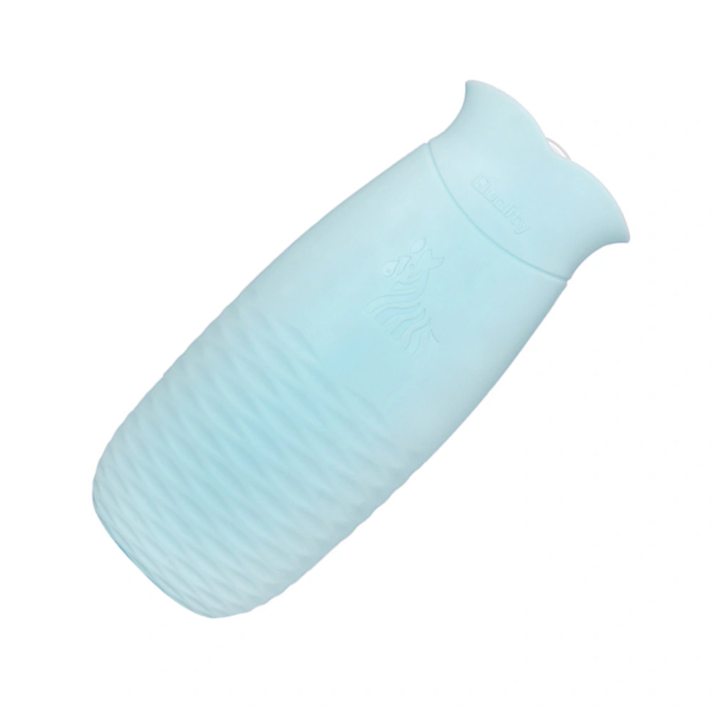 1PC Silicone Hot-water Bag Water Fillable Hand Warmer Winter Warm Keeping Bottle Hot Water Storage Bag Cyan