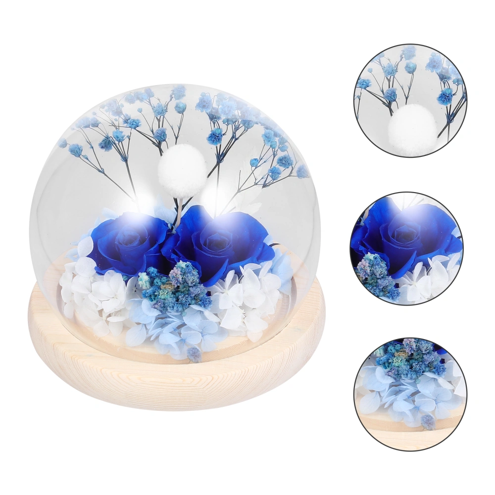 1pc Immortal Flower Rose Glass Cover Gift Box Creative Gift Valentine's Gift