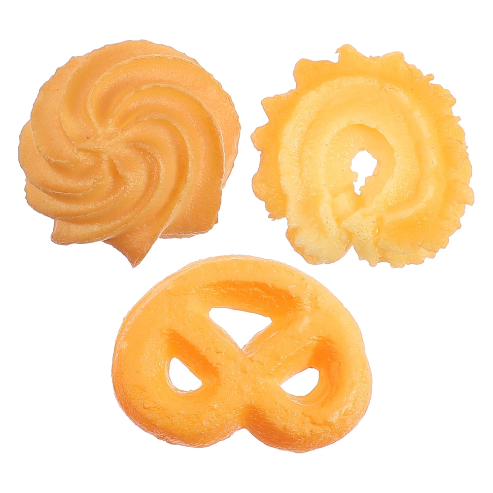 3pcs Simulated Cookie Adornment Unique Fake Cookies Ornaments Chic Photo Props