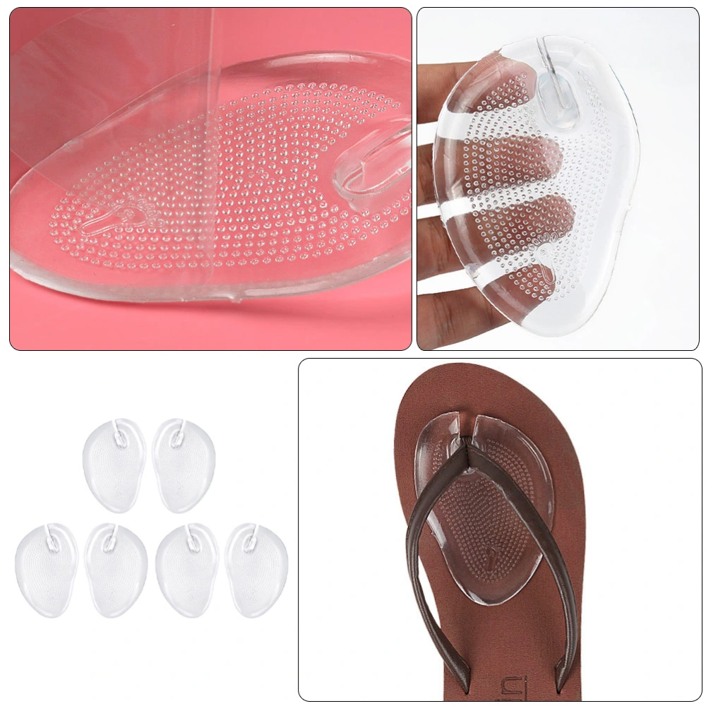 3 Pairs Non-slip Slippers Flip-flops Pads Anti-skid Mats Flip-flops Accessories