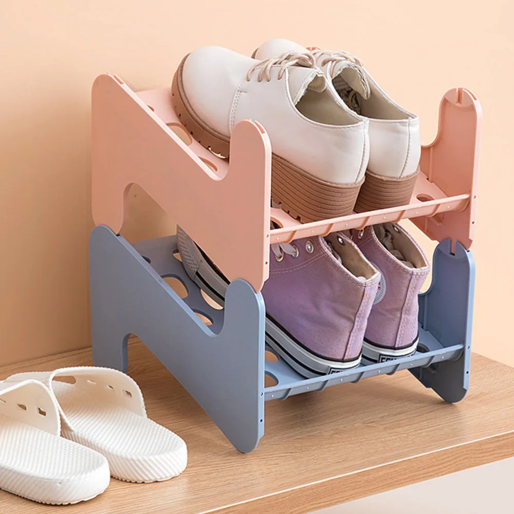 1pc Shoe Cabinet Rack Shoe Storage Container Plastic Shoe Organizer for Home