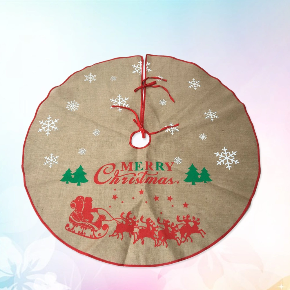 Christmas Tree Skirt Linen Xmas Tree Base Decoration Apron Wrap (120CM)