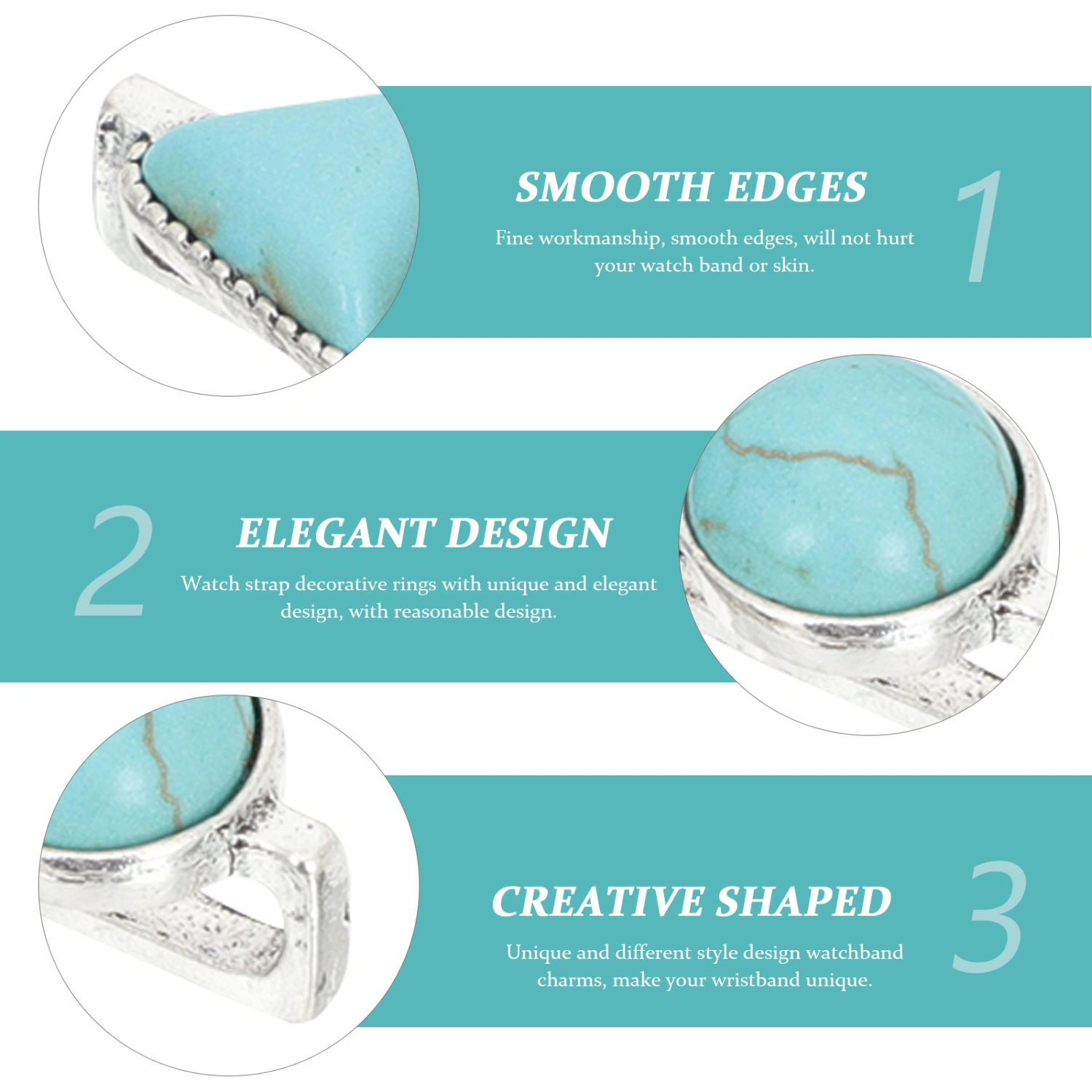 1 Set Decorative Watchband Rings Watchband Decor Rings Loops Compatible for Apple Watch