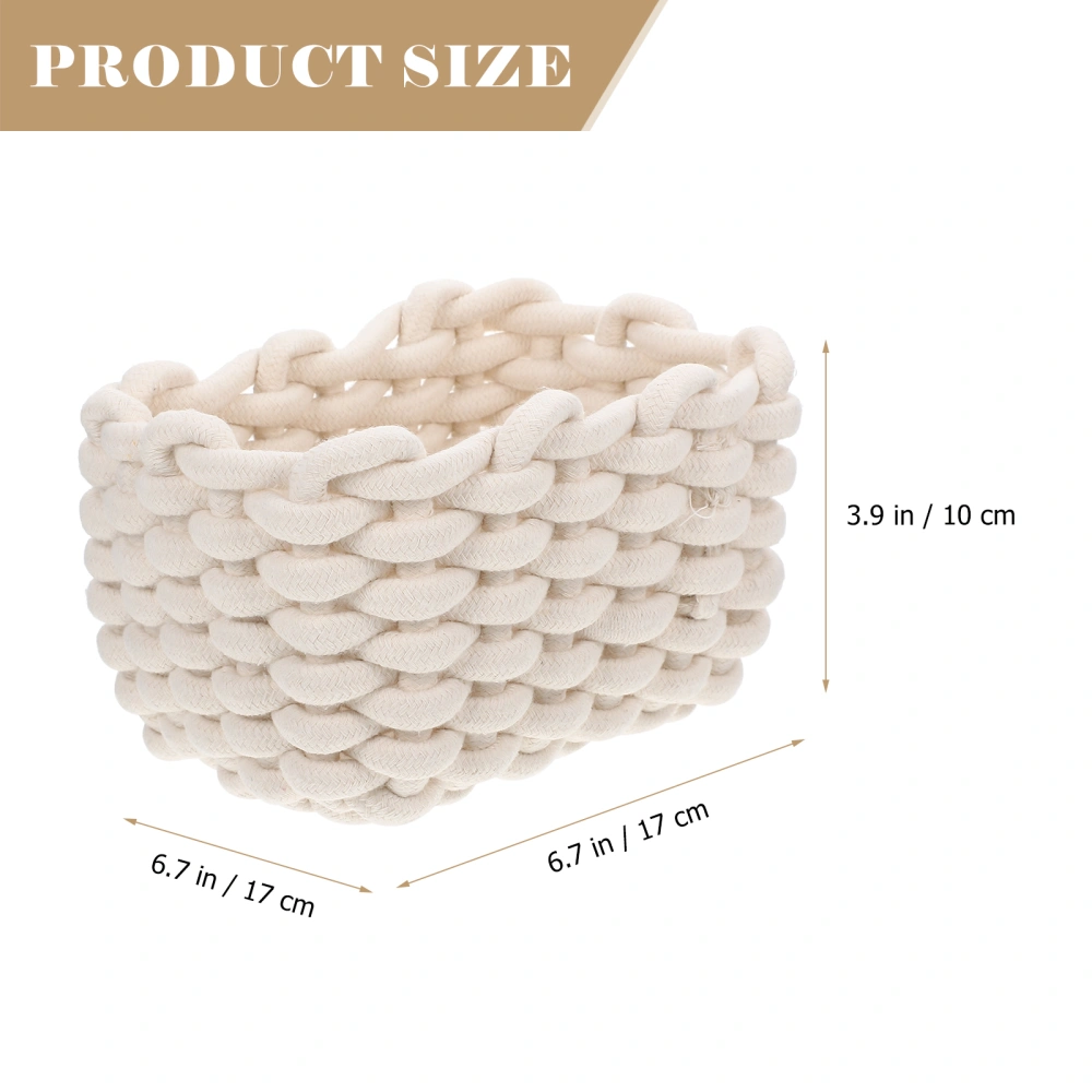 2Pcs Cotton Rope Woven Storage Basket Desktop Storage Holder Home Storage Organizer