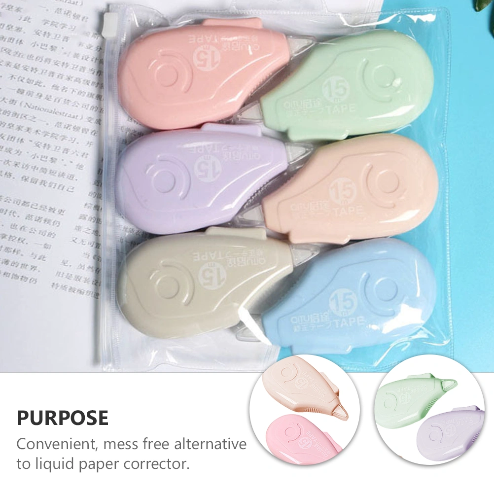 6pcs Correction Tapes Office Stationery And School Supplies (Random Color)