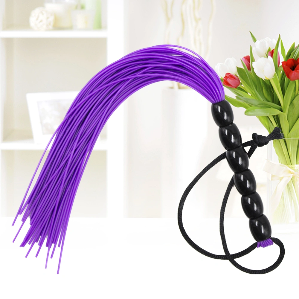 Tassels Leather Whip for Role Play Adult Games Costume Accessory Couples Sex Toy (Purple)