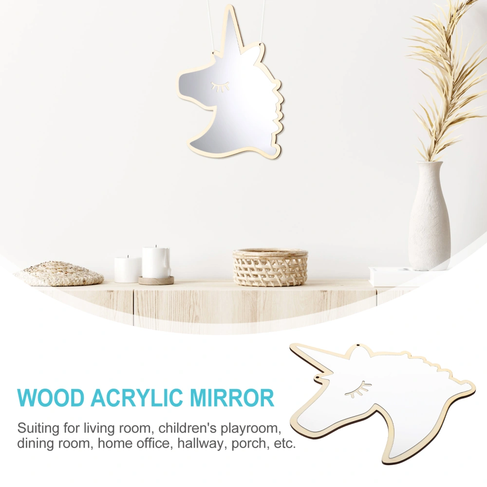 1pc Children Room Acrylic Mirror Wall Stickers Unicorn Shape Mirror Wall Sticker