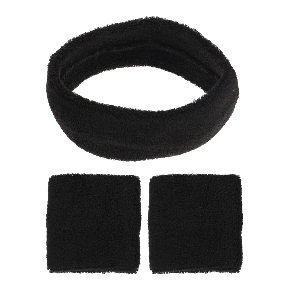 1 Set of Comfortable Sports Wristbands Hairband Sweat-absorbing Headband