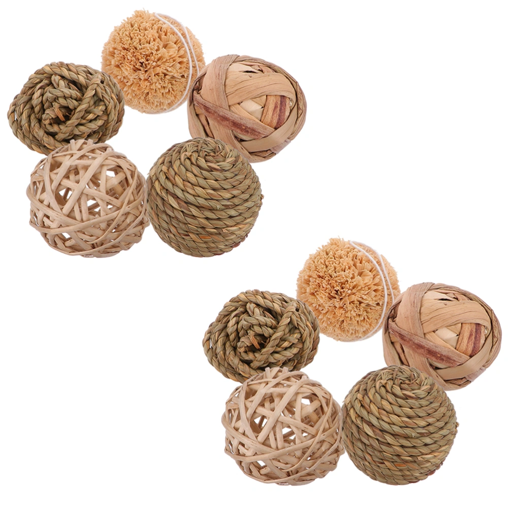 10pcs Woven Rattan Balls Decorative Ball Vase Bowl Filler for Tabletop Decor