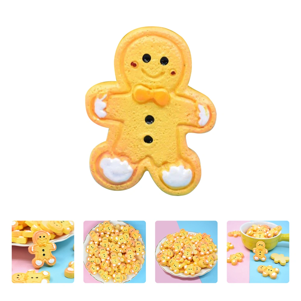 20pcs Gingerbread Man Mould Resin Gingerbread Man Decor Christmas DIY Layout