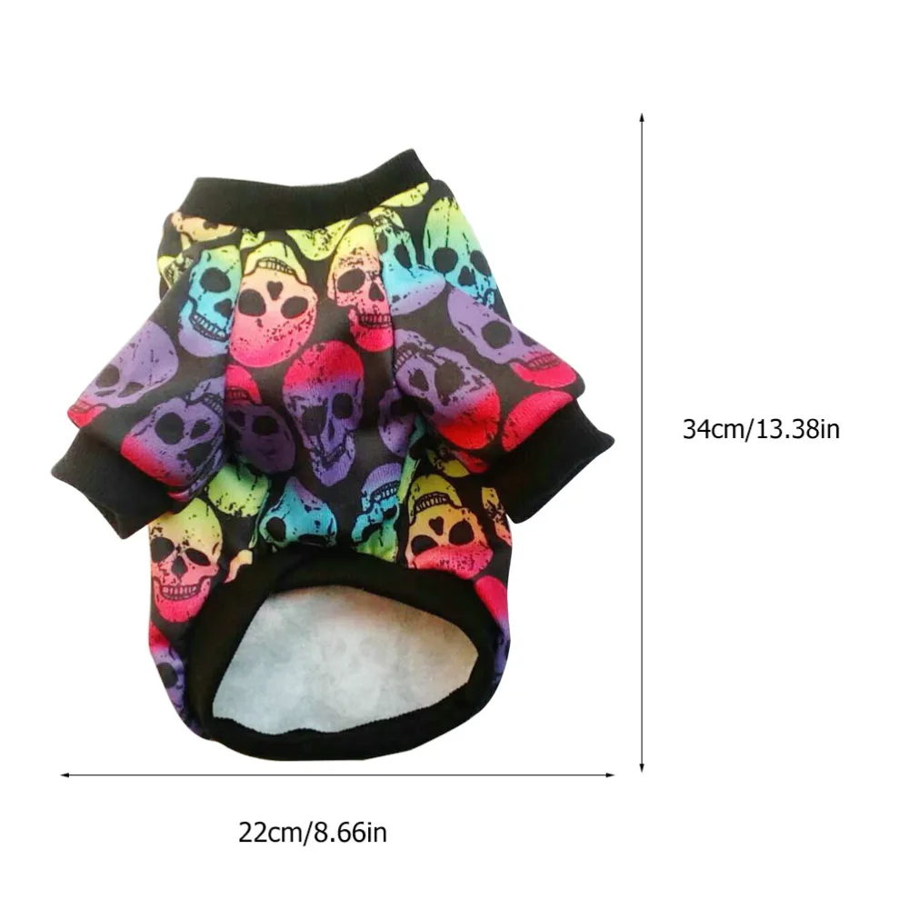 1Pc Halloween Pet Costume Funny Skull Head Printing Dog Sweater Pet Supplies