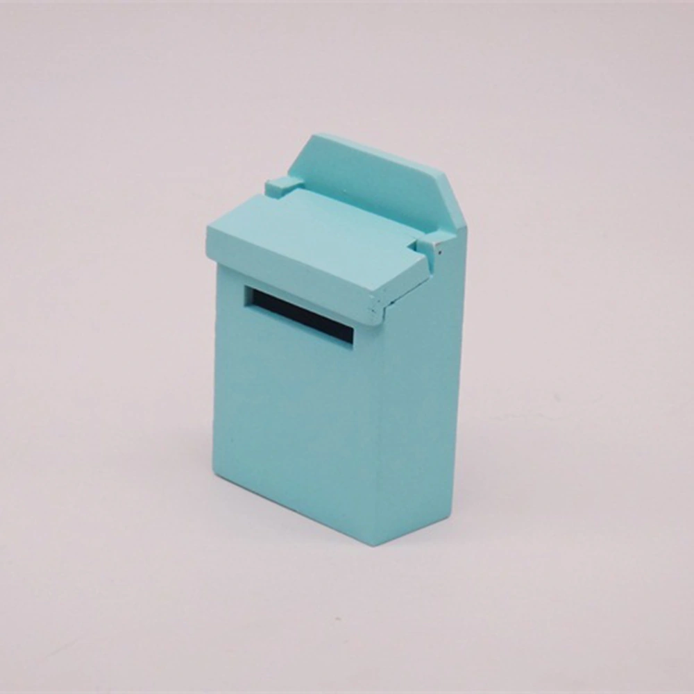 1pc 1 to 12 Ratio Miniature Mailbox Decorative Letter Box Model Mini Scene Props (Green)