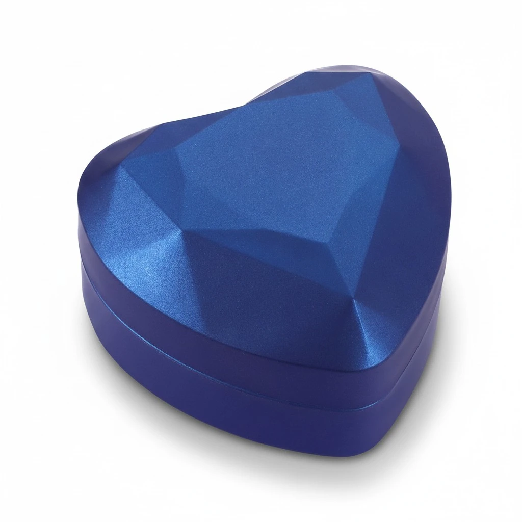 VOSAREA LED Lighted Heart Shaped Ring Box Ring Earring Case for Wedding Proposal Valentines Day (Blue)