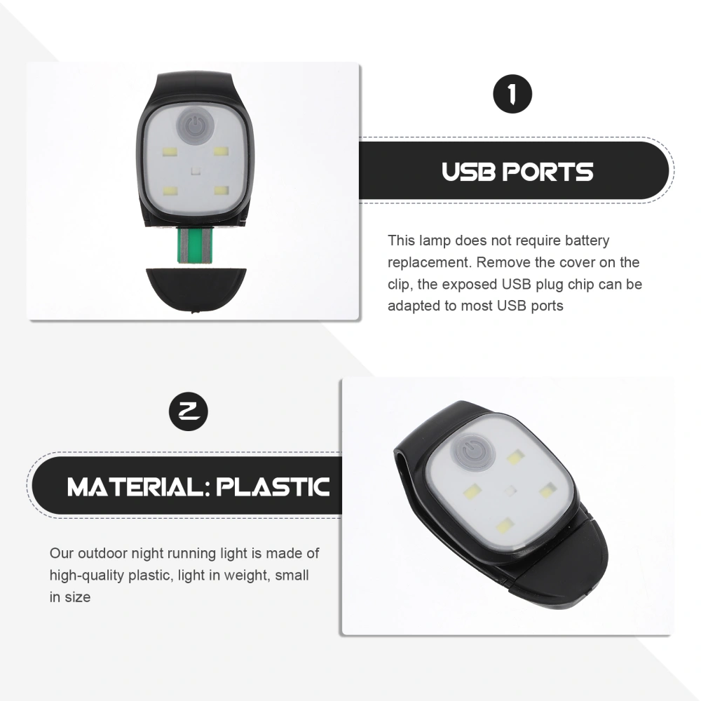 Outdoor Night Light Clip Running Light Reflective USB Rechargeable LED Light Running Gear