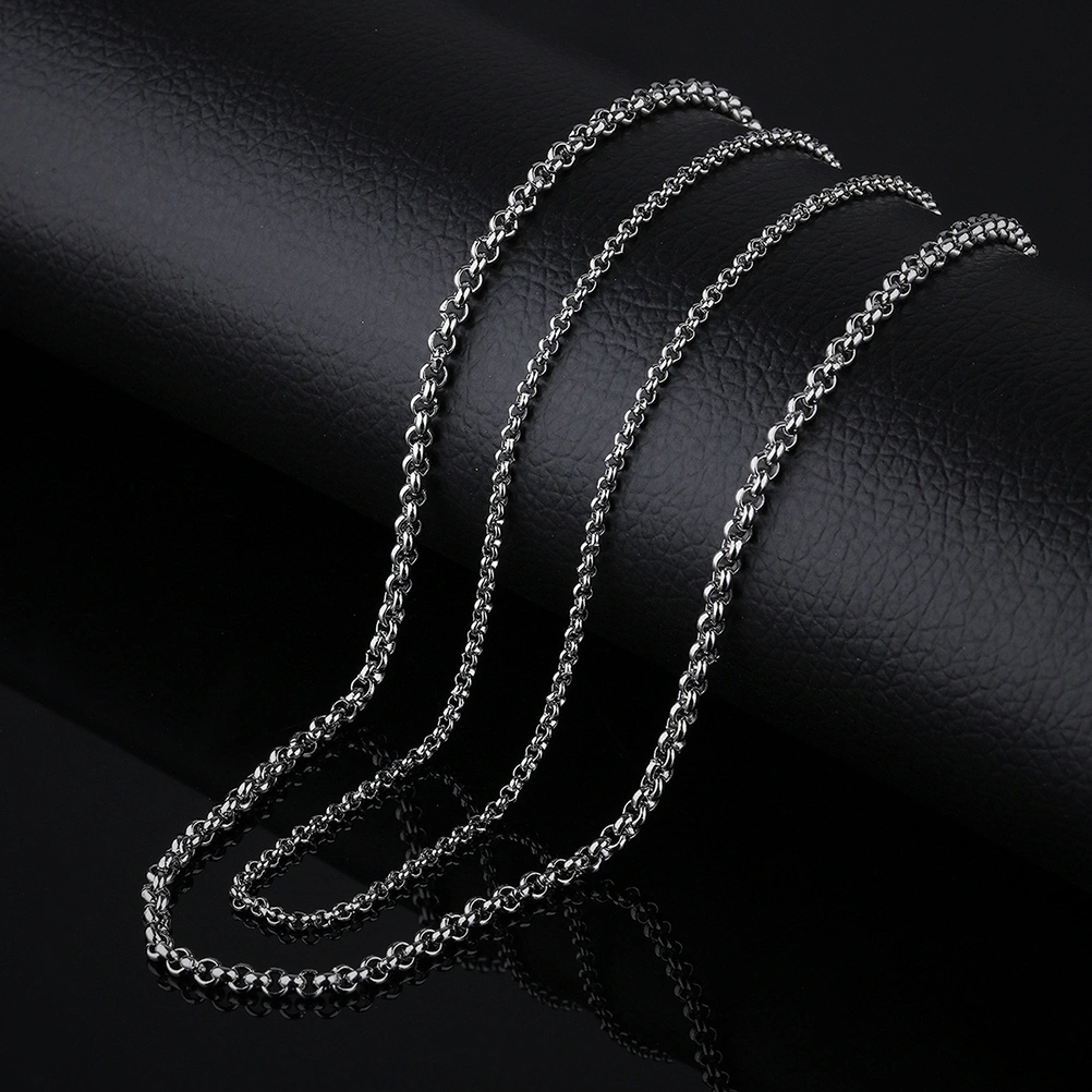 3MM Men's Titanium Steel Necklace Delicate Silver Chain Necklace Decoration 60cm