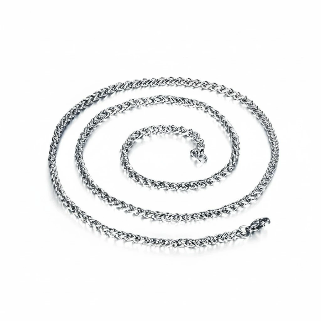 3MM Men's Titanium Steel Necklace Delicate Silver Chain Necklace Decoration 60cm