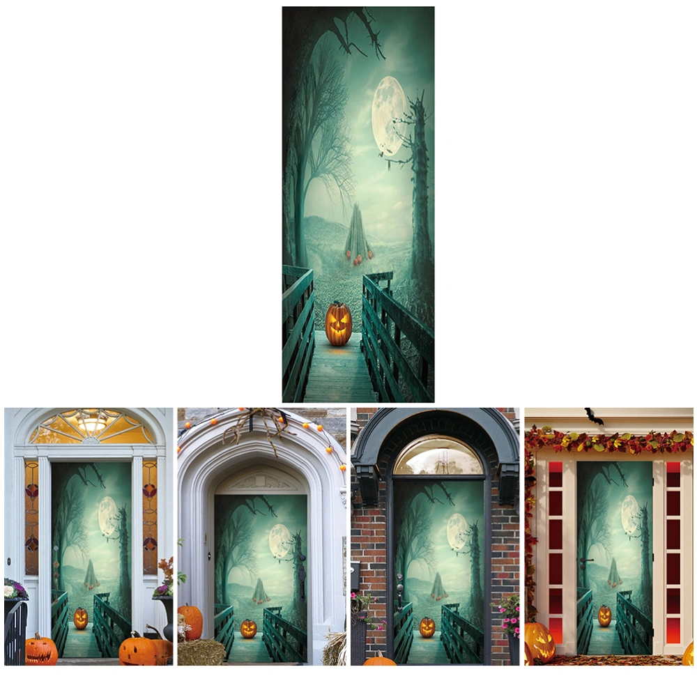 2pcs Horror Halloween Wall Sticker Funny Wall Decals Waterproof Door Sticker