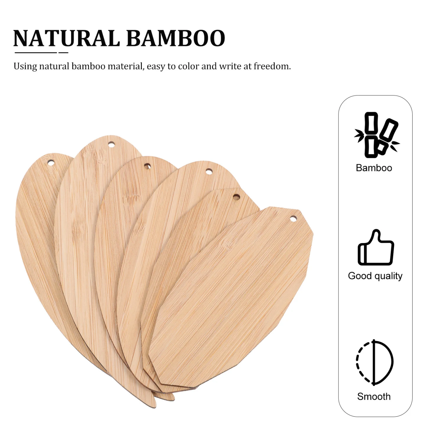 6Pcs Blank Bamboo Bookmarks Children Graffiti Bookmarks Hanging Tags Making Supplies