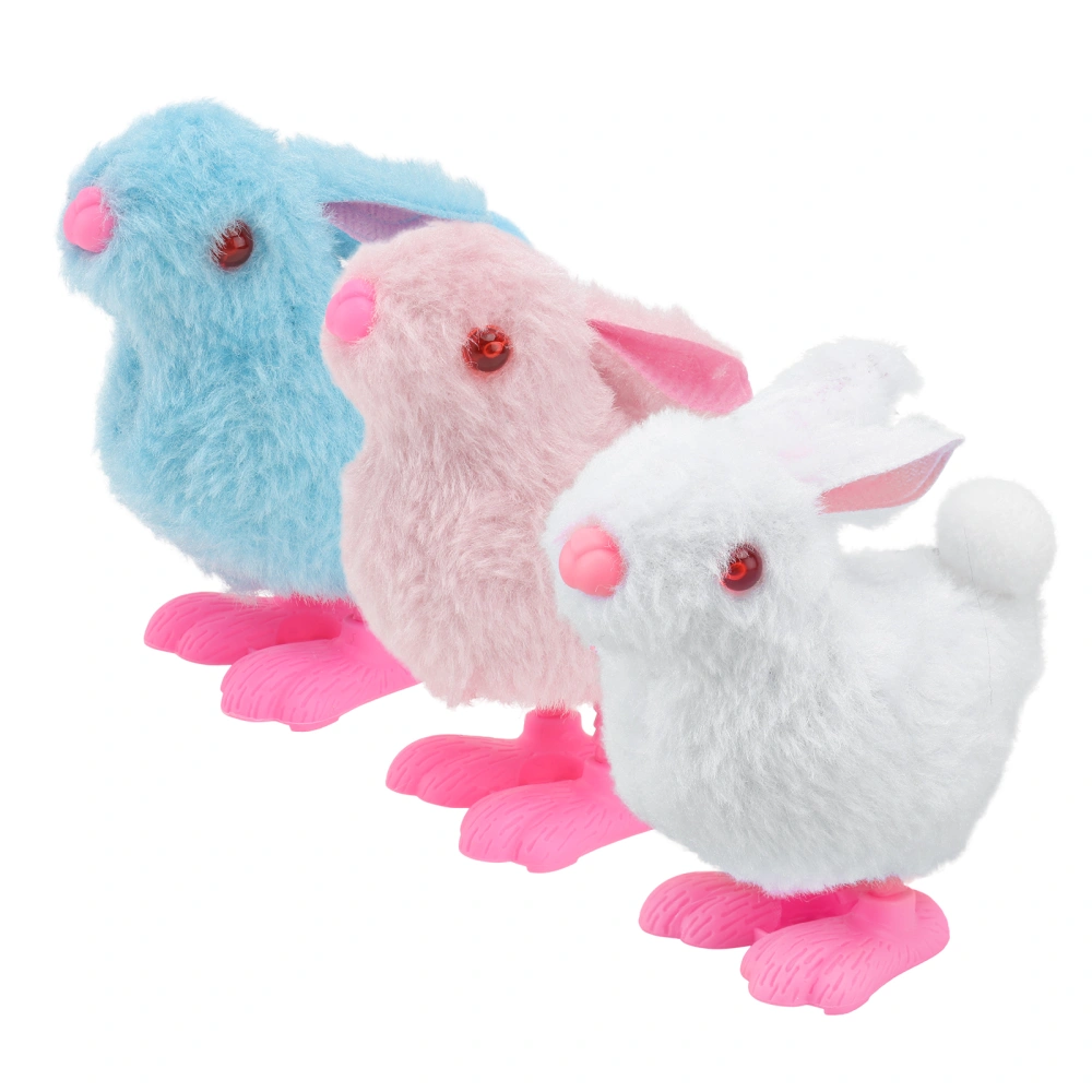 3pcs Adorable Rabbit Plush Dolls Plush Rabbit Wind-up Toys Rabbit Plush Toys