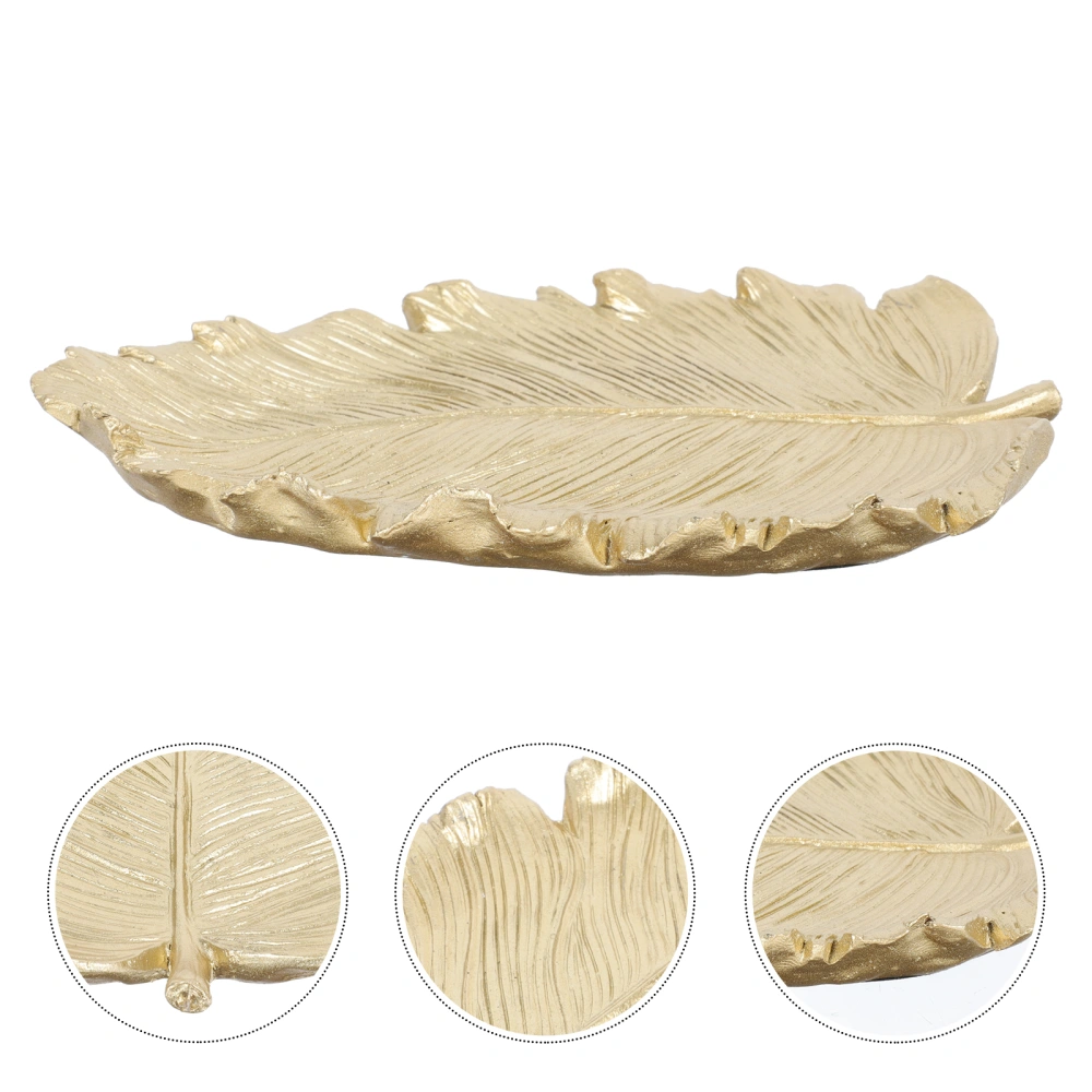 1PC Leaf Jewelry Storage Plate Wedding Rings Necklaces Tray Metal Decor Crafts