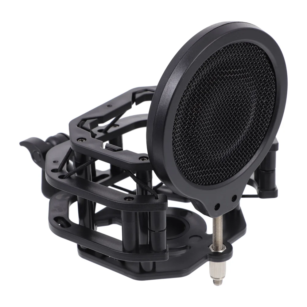 Premium Microphone Shockproof Mount Microphone Blowout Preventer (Black)