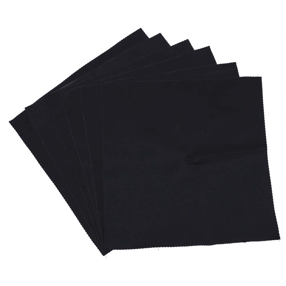 6pcs Simple Style Cup Cloth Tableware Napkins Placemat for Restaurant (Black)