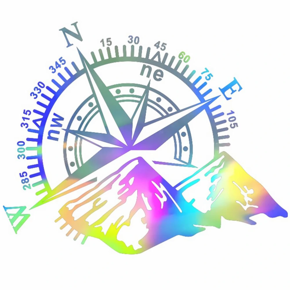 Colorful Mountain Compass Car Sticker Compass Sticker Personalized Car Decals