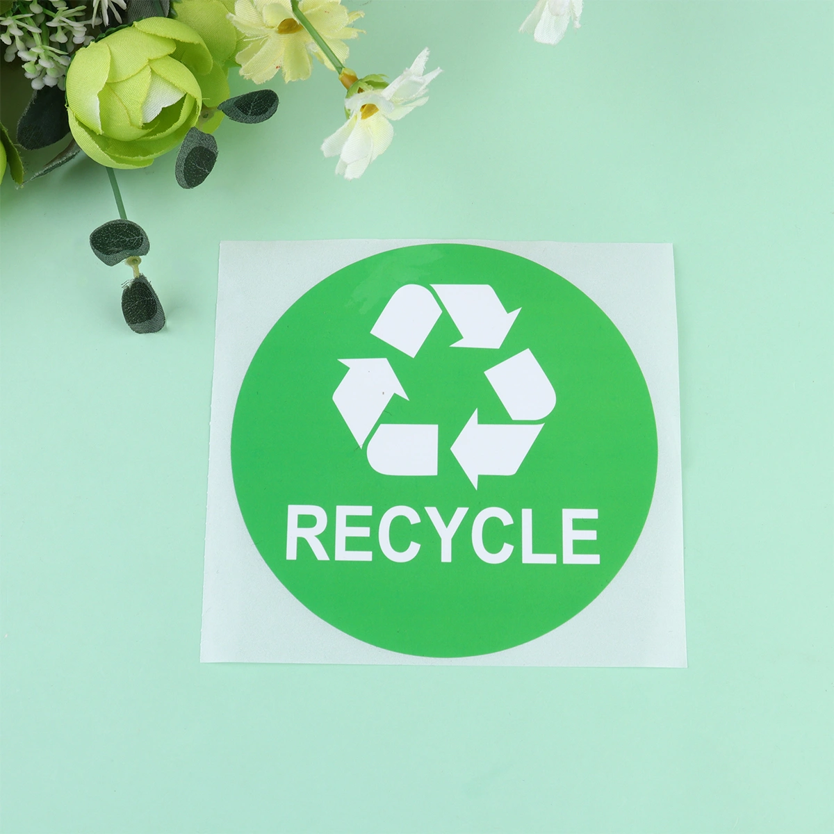 12PCS Garbage Can Letter Printing Sticker Recycling Trash Bin Marking Sticker Self Adhesive Trash Can Patch for Trash Decor (Random Style)