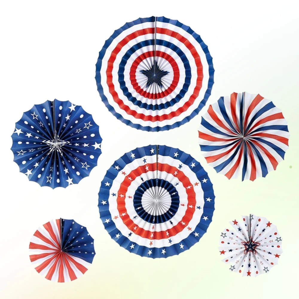 1 Set Independence Day Ornaments Creative Paper Fan Decor Background Wall Adornment Party Supplies Favors for Indoor Inside