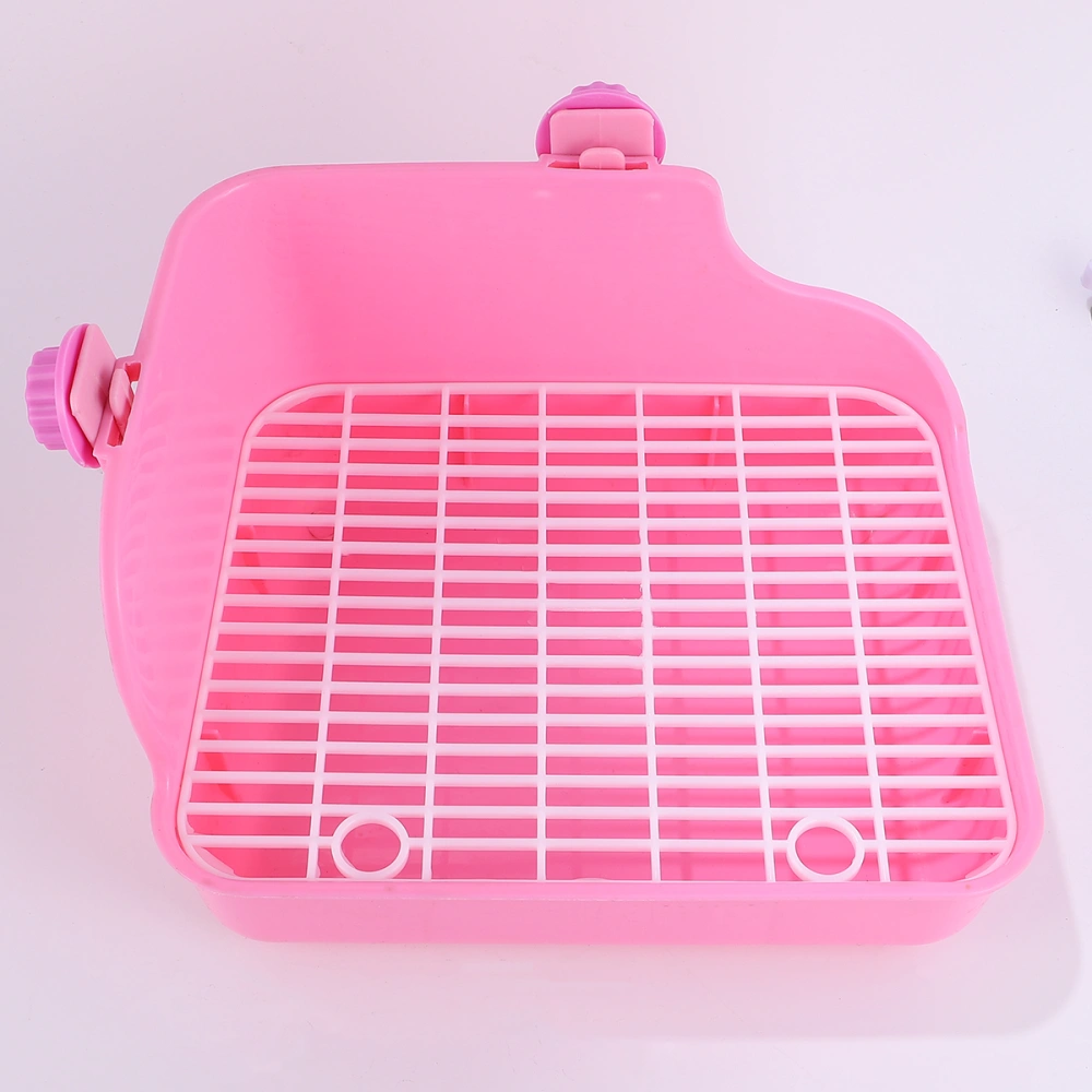 Pet Toilet Pet Potty Trainer Dog Indoor Toilet Pet Training Toilet for Small Animal Hamster Gerbil Bunny Chinchilla Guinea Pig Ferret (Pink, Random Screw Color)