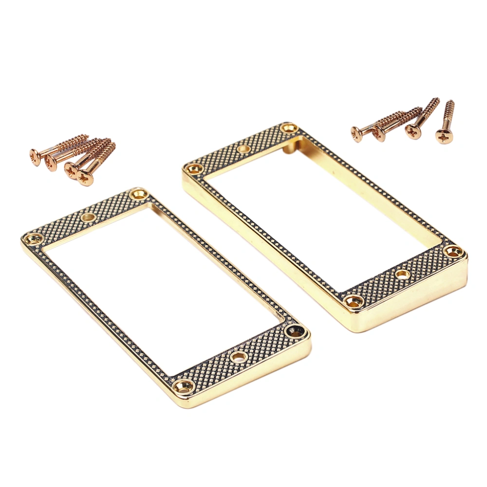 2pcs Metal Electric Guitar Pickup Humbucker Flat Base Mounting Ring Frame Musical Instrument Accessory GB301 Golden