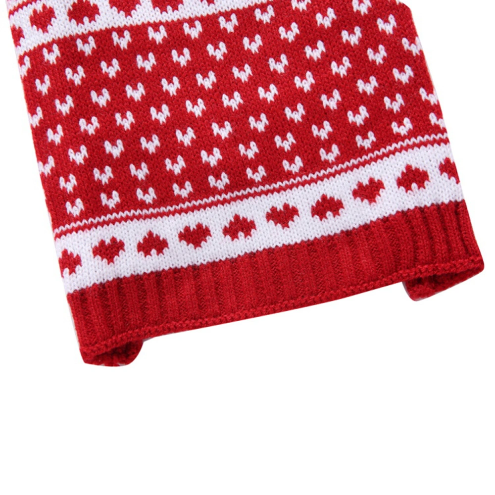 Christmas Knitted Sweater Pet High Collar Clothes Puppy Cloth Winter Pet Costume Dog Clothing Supply (Red, S)