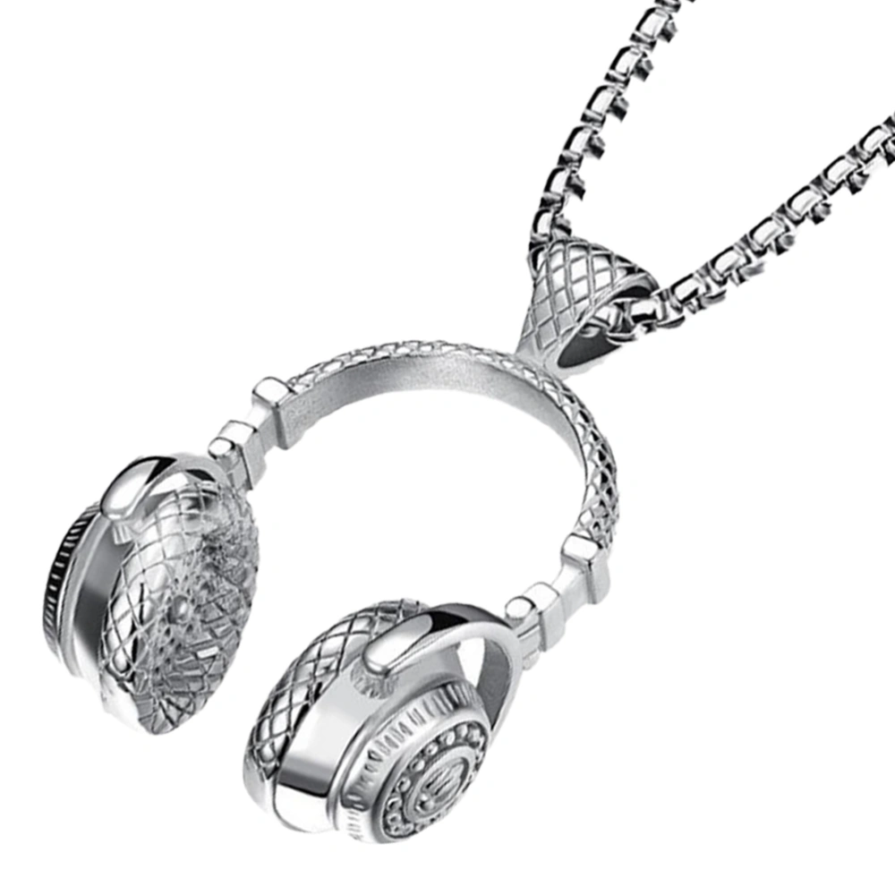 1Pc Western Style Headset Necklace Men Musical Pendant Creative Neck Decoration