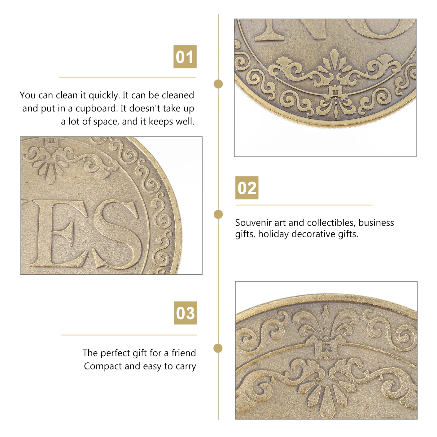 Stereoscopic Relief Coin Souvenir Coin Yes or No Decision Coin Retro Commemorative Coin