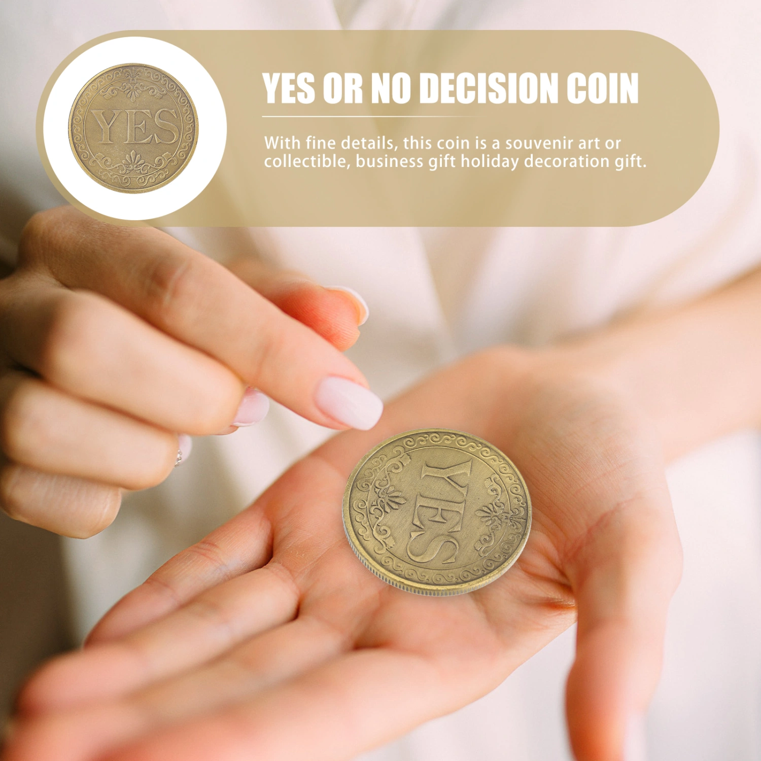 Stereoscopic Relief Coin Souvenir Coin Yes or No Decision Coin Retro Commemorative Coin
