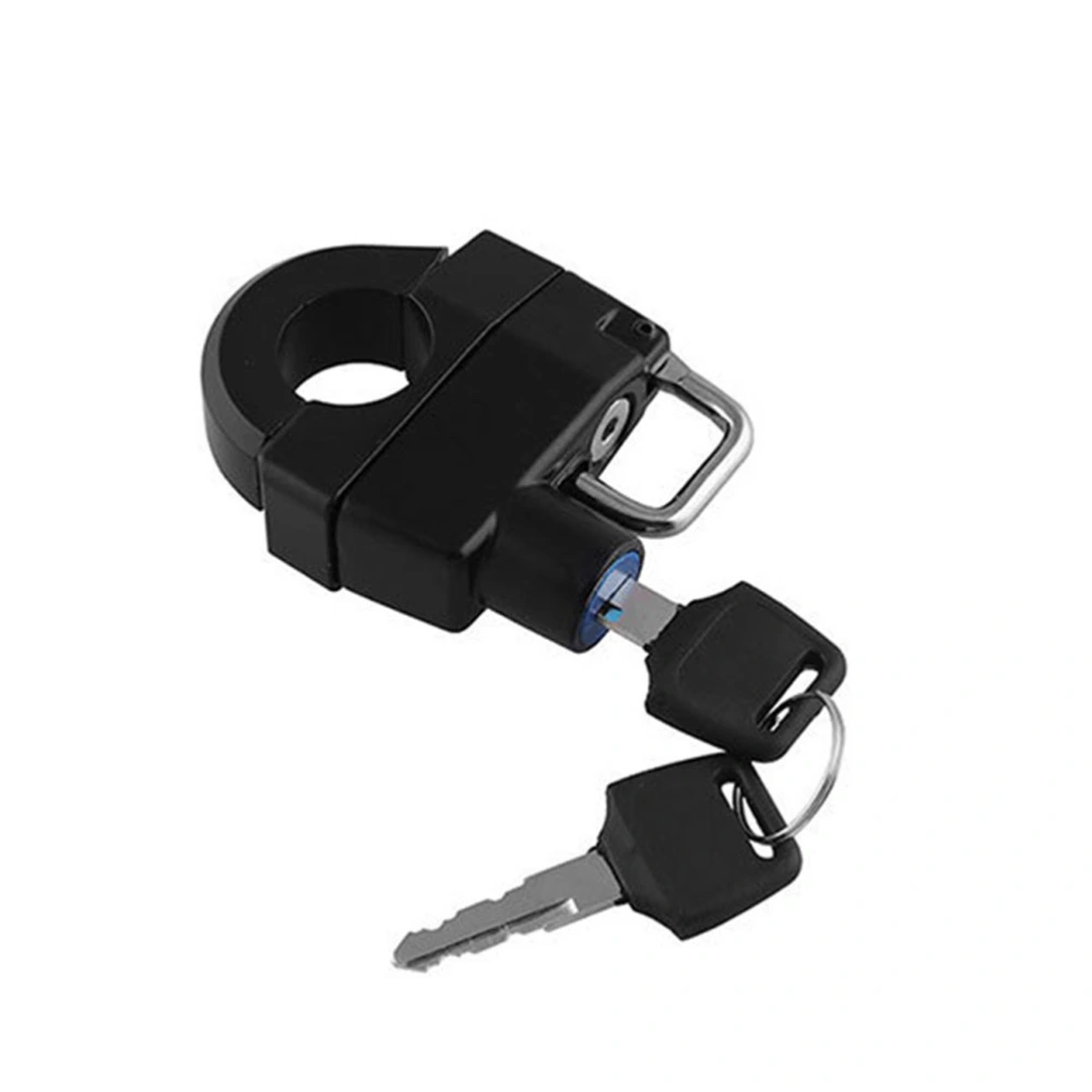 Motorcycle Handlebar Helmet Lock Portable 25mm Anti-theft Security Helmet Key Lock (Black)