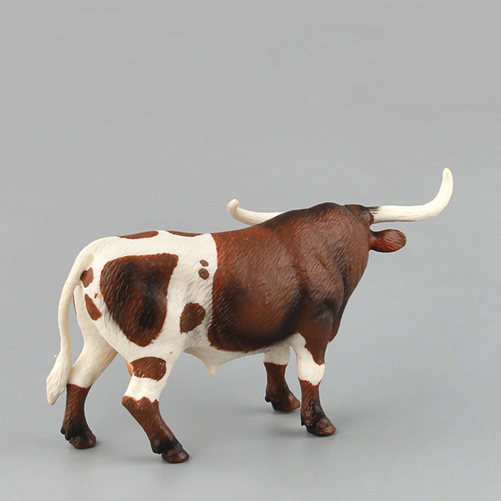 1pc Simulation African Wildlife Model Mini Plastic Animal Model Cognitive Toy (Bull)