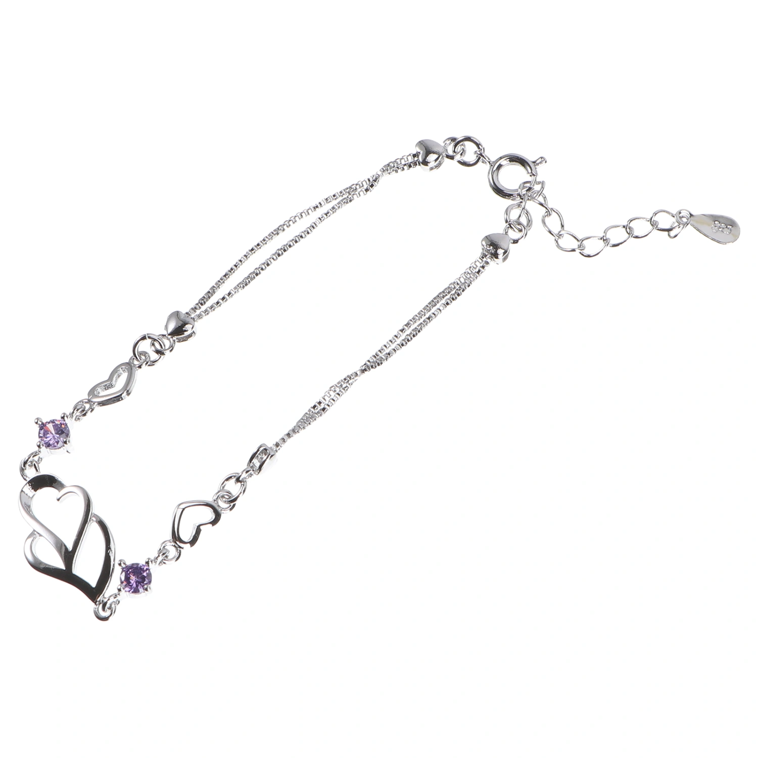 1pc Girl Wrist Jewelry Heart Shaped Bracelet Romantic Style Wrist Chain Bracelet