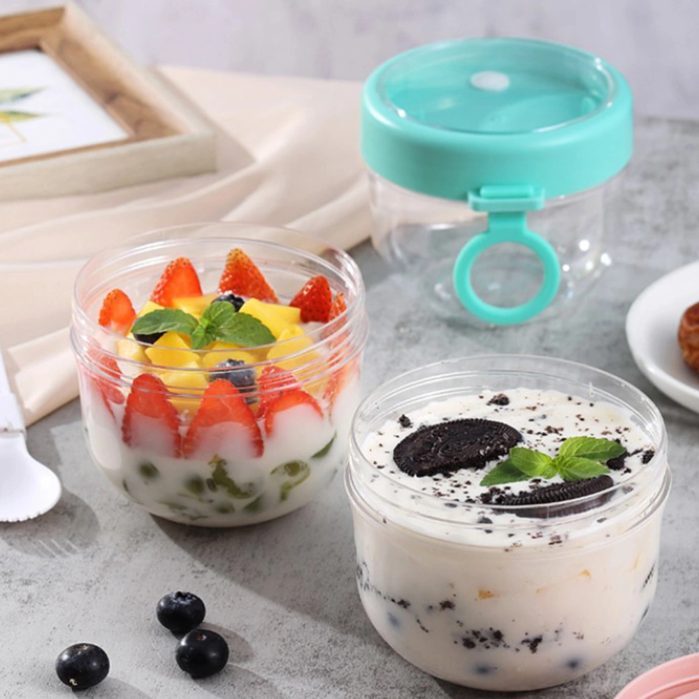 1 set of Transparent Soup Cup Milk Tea Cup Fruit Storage Bowl Breakfast Cup