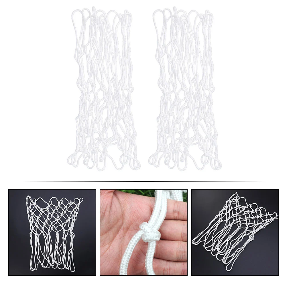 2pcs Practical Basketball Nets Basketball Training Nets Hand-woven Basketball Nets
