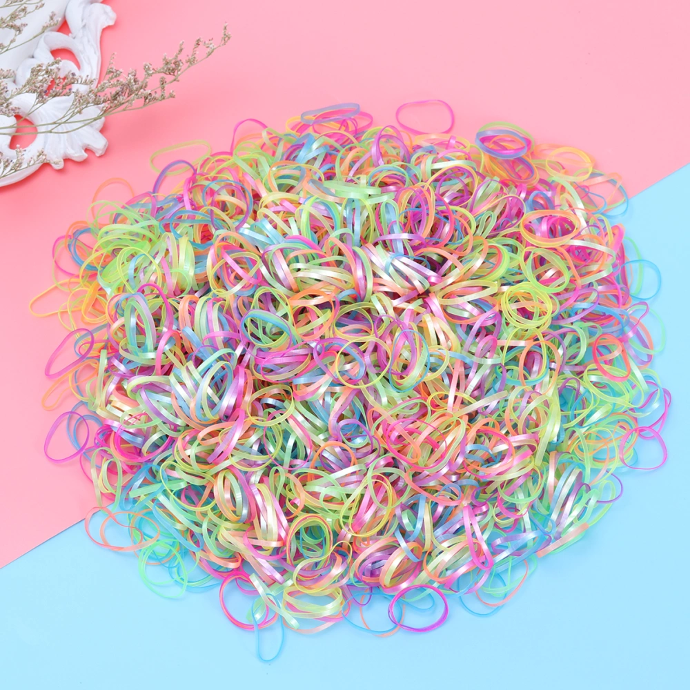 YEAHIBABY 2000pcs Disposable Elastic Bands Colorful Hair Rubber Bands for Kids Hairstyle (Random Color)